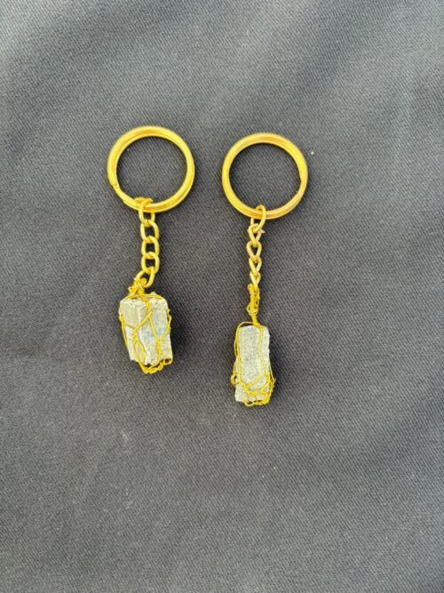 Pyrite Crystal Keychain, Pyrite Gemstone Keychain